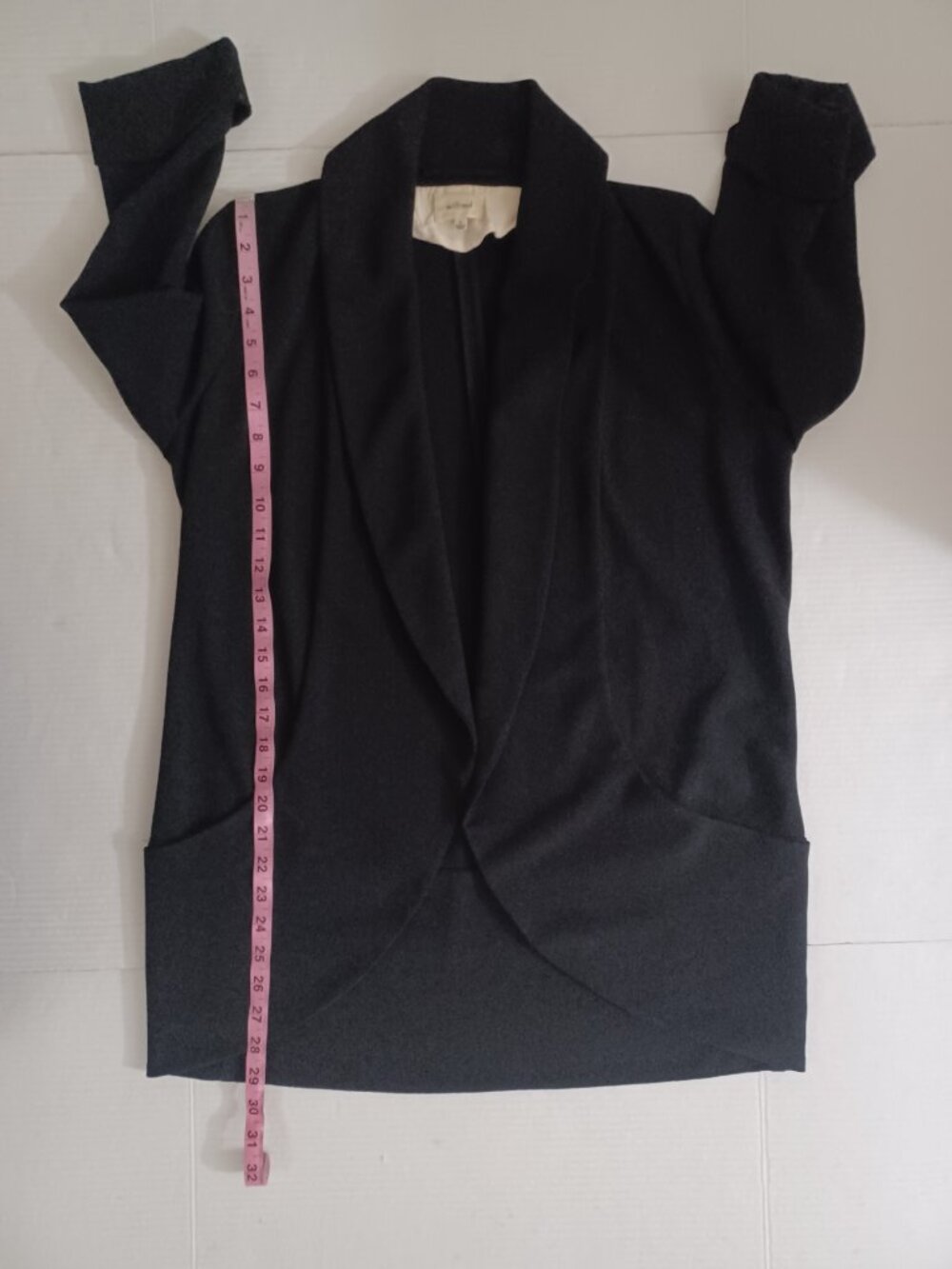 ARITZIA WILFRED CHEVALIER BLAZER LIGHTWEIGHT DRAPED OPEN FRONT BLACK SIZE 8 - Picture 15 of 15